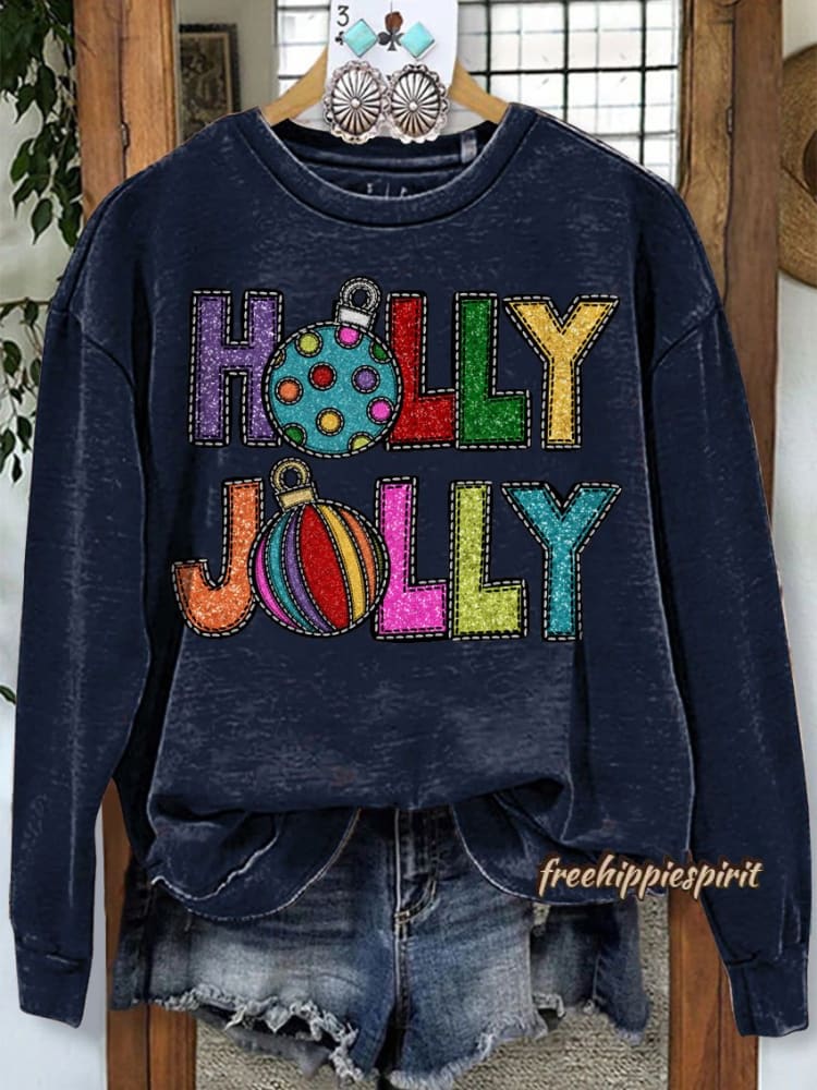 Christmas Print Casual Sweatshirt