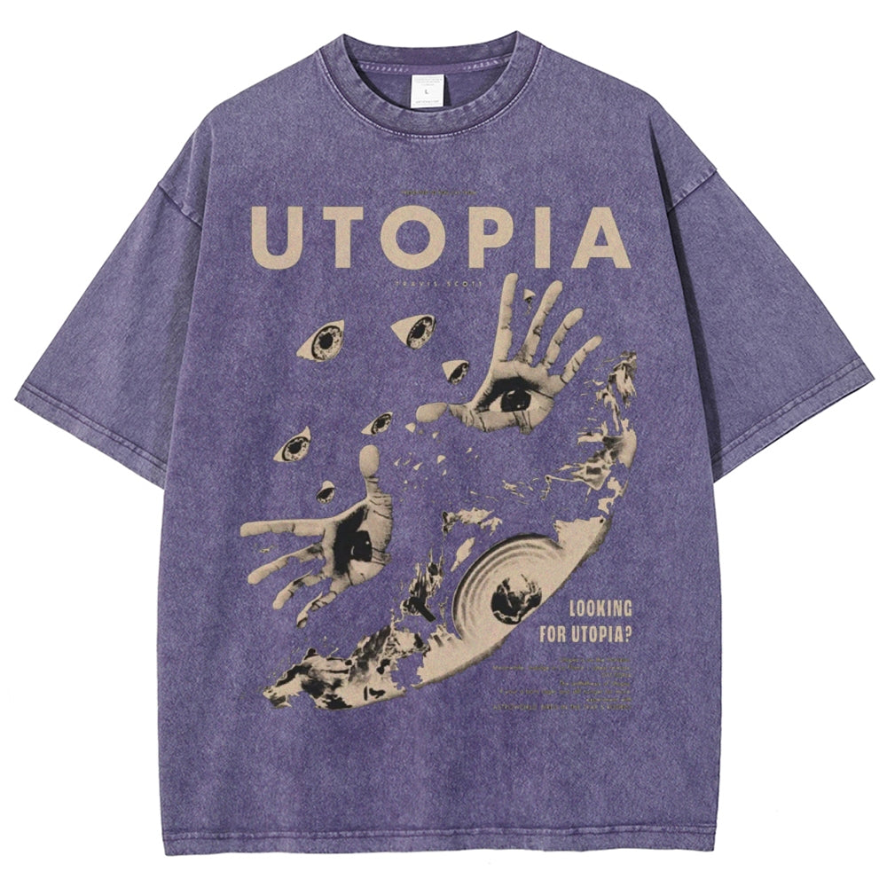 Unisex UTOPIA Printed Washed Tee