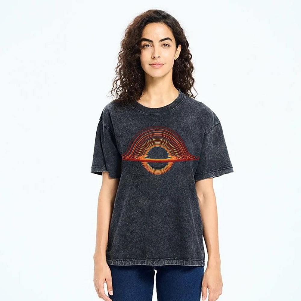 Unisex Planet Aperture Printed Washed Tee
