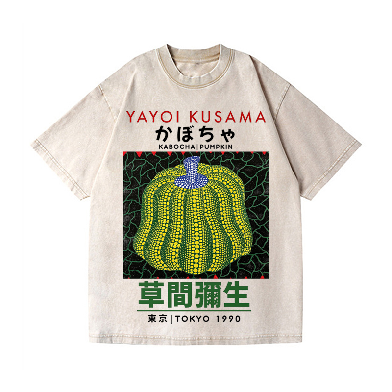 Yayoi Kusama's Pumpkin Vintage Wash Japanese Design T-Shirt