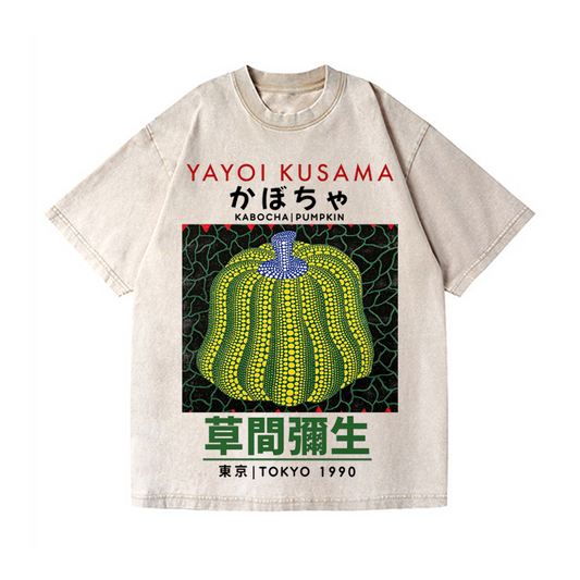 Yayoi Kusama's Pumpkin Vintage Wash Japanese Design T-Shirt