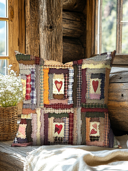 Vintage Love Patchwork Art Print Casual Pillow