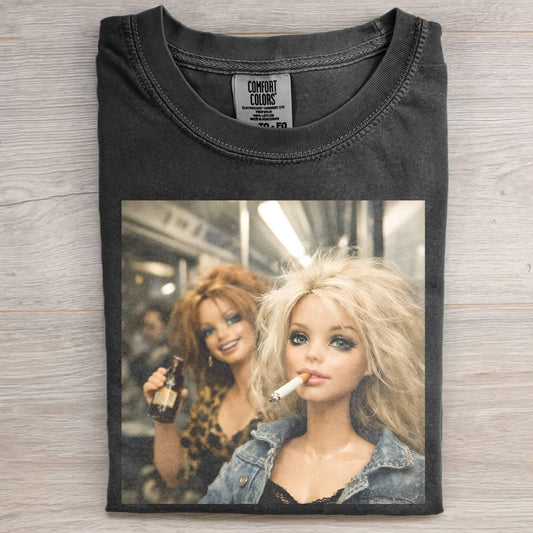 FACE DOLL GIRL FUNNY MEME TEE