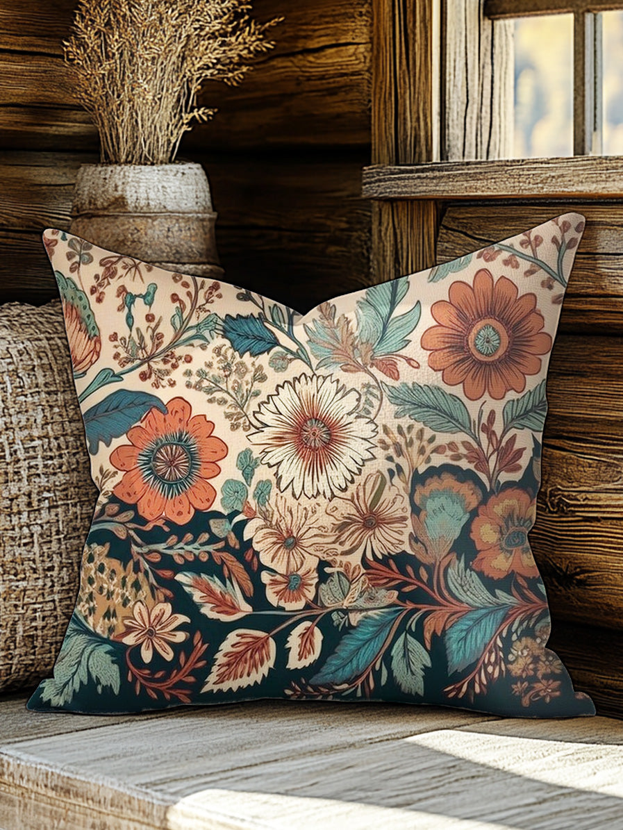 Retro Hippie Boho Floral Print Casual Pillow