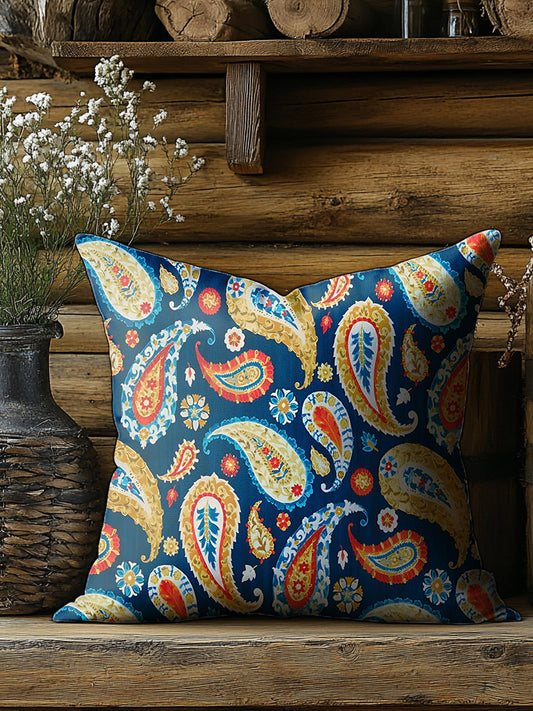 Retro Paisley Flowers Print Casual Pillow