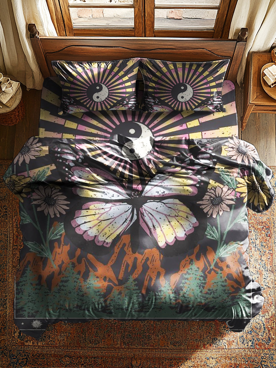 Colorful Butterfly & Tai Chi Art Print Sheet Set