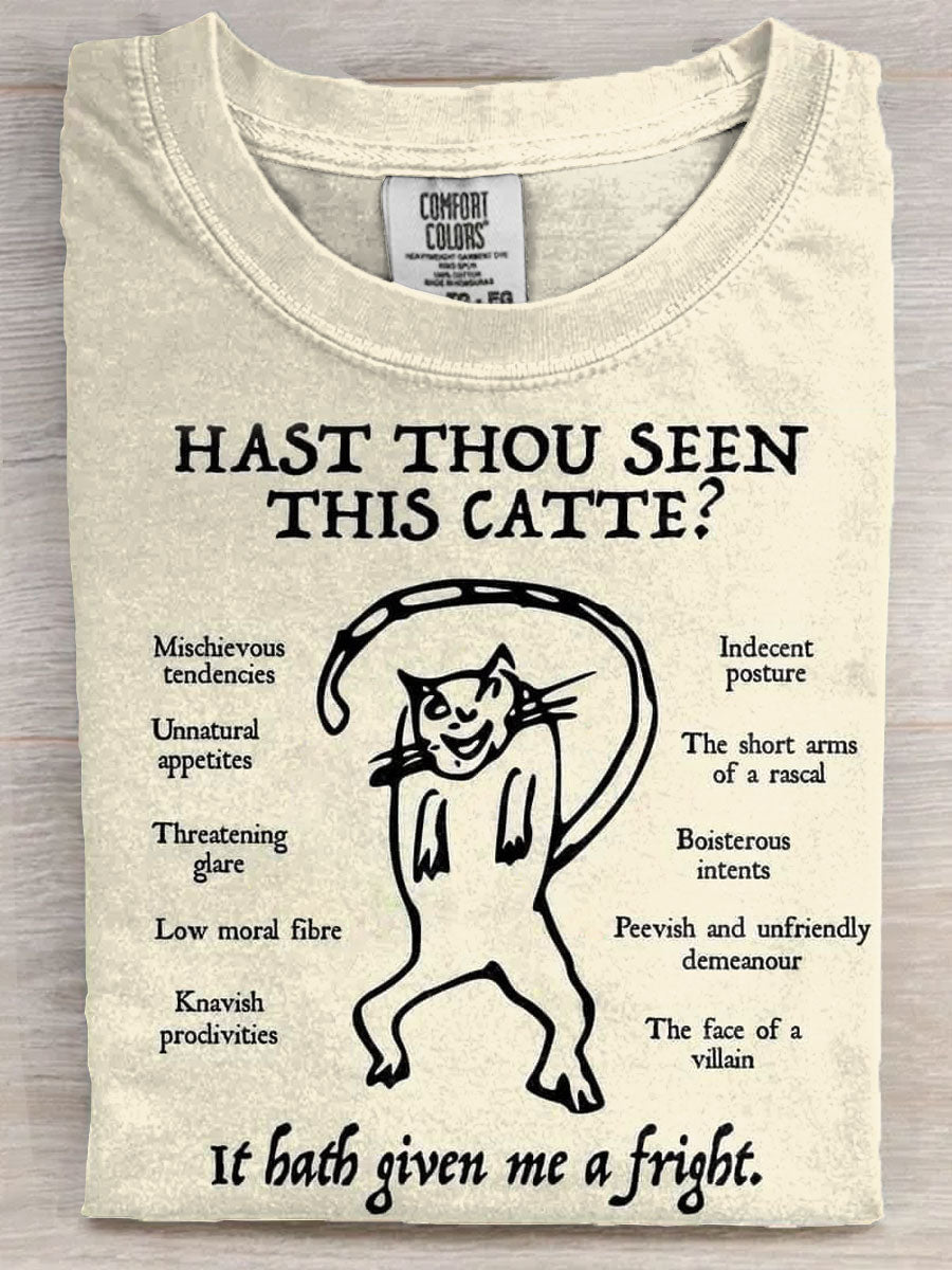 Funny Cat Art Print Casaul Short Sleeve T-shirt