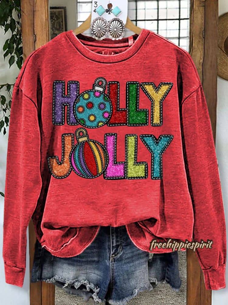 Christmas Print Casual Sweatshirt