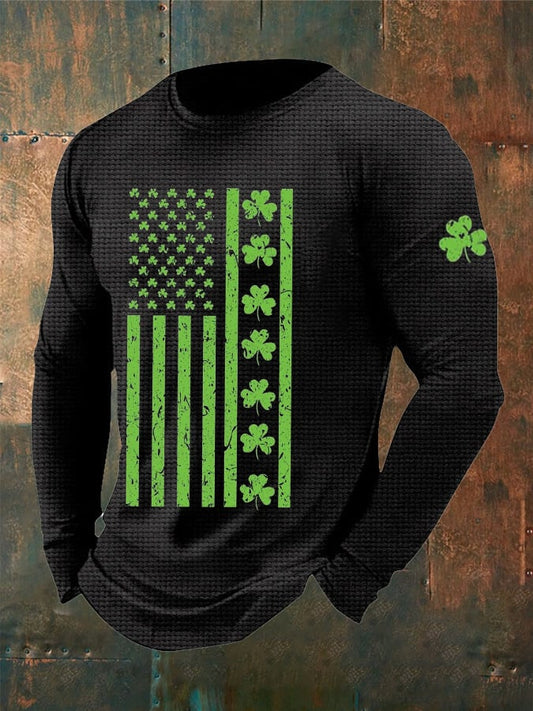 Men's St. Patrick's Day Print Waffle T-shirt