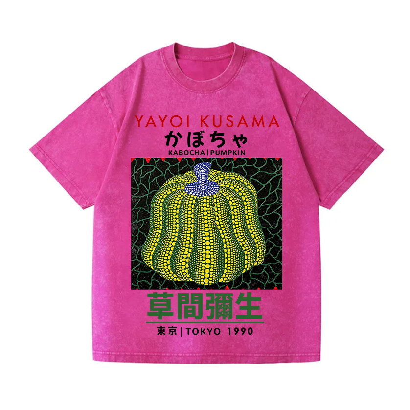 Yayoi Kusama's Pumpkin Vintage Wash Japanese Design T-Shirt
