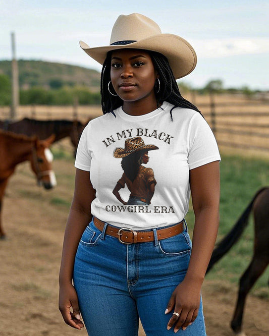 In My Black Cowgirl Era Crew Neck Short Sleeve Cotton T-shirt