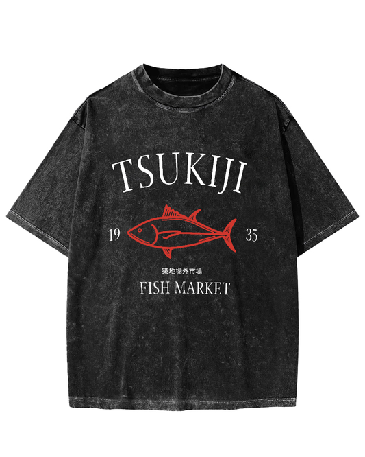 Japan's Tsukiji Off Market Vintage Washed T-shirt