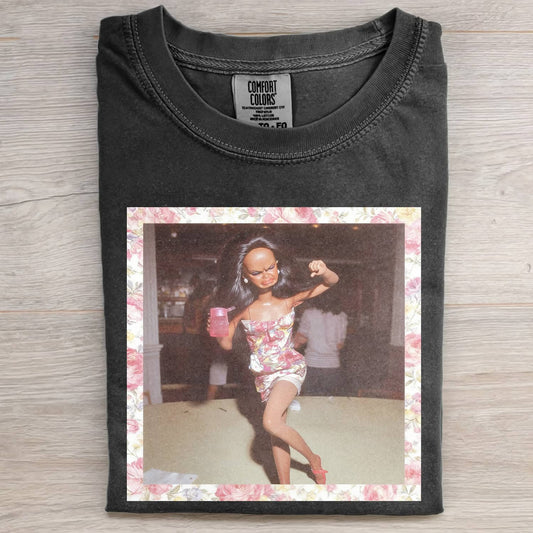 BLACK DOLL FACE PARTY DRINKING POV TEE