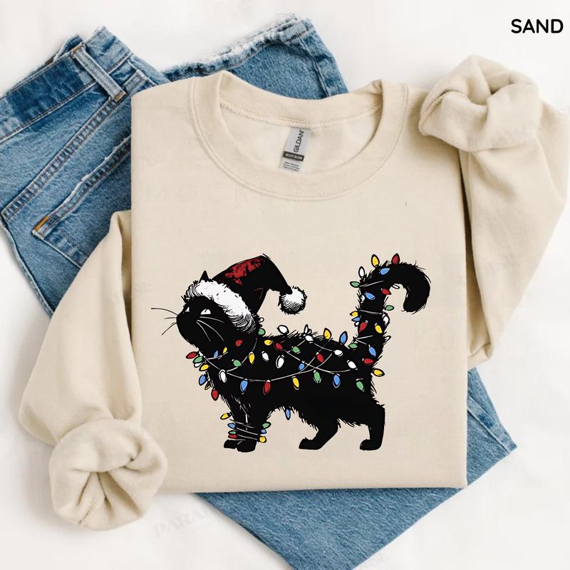Cute Cat Christmas 100% Cotton Sweatshirt
