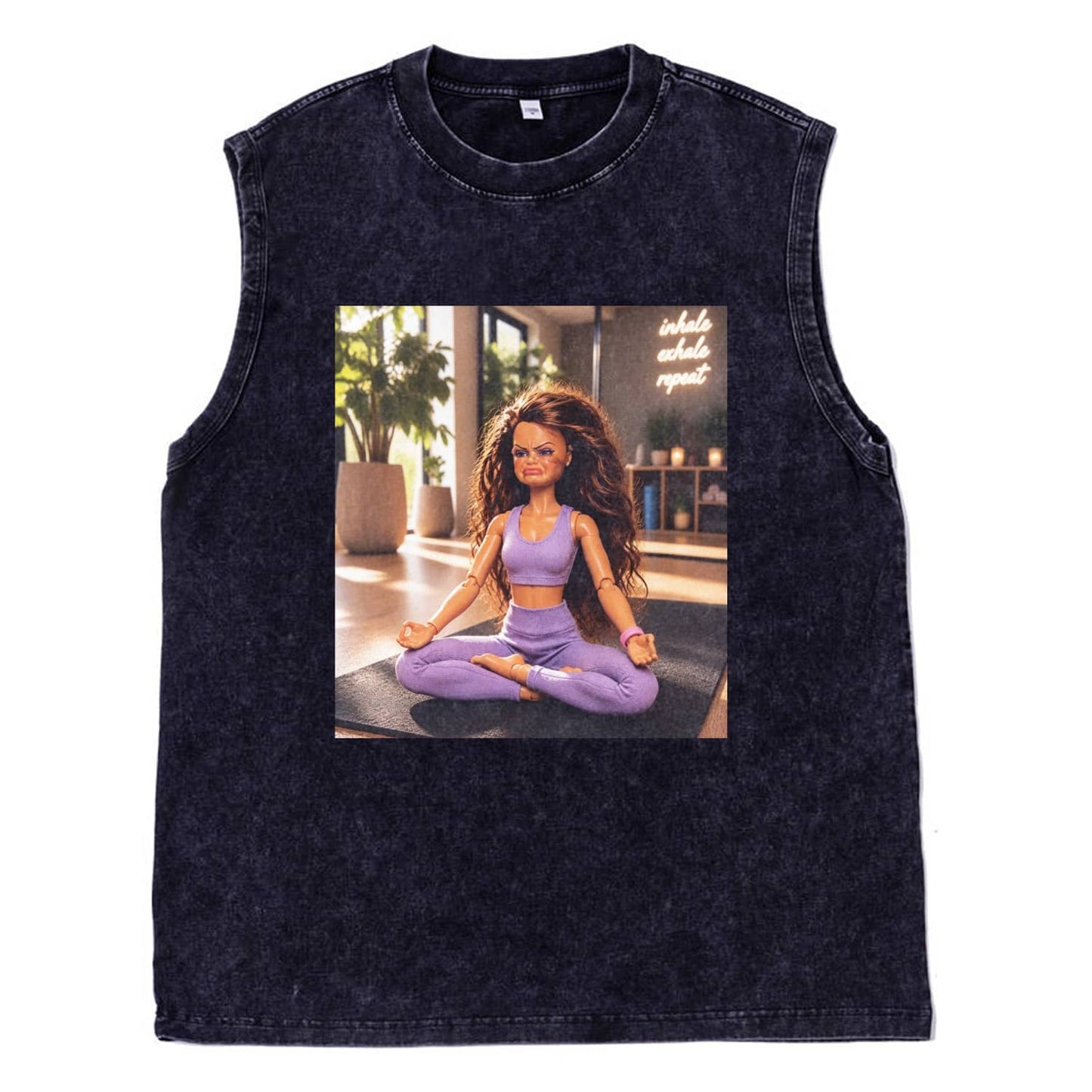 YOGA DOLL GIRL FUNNY FACE MEME TEE