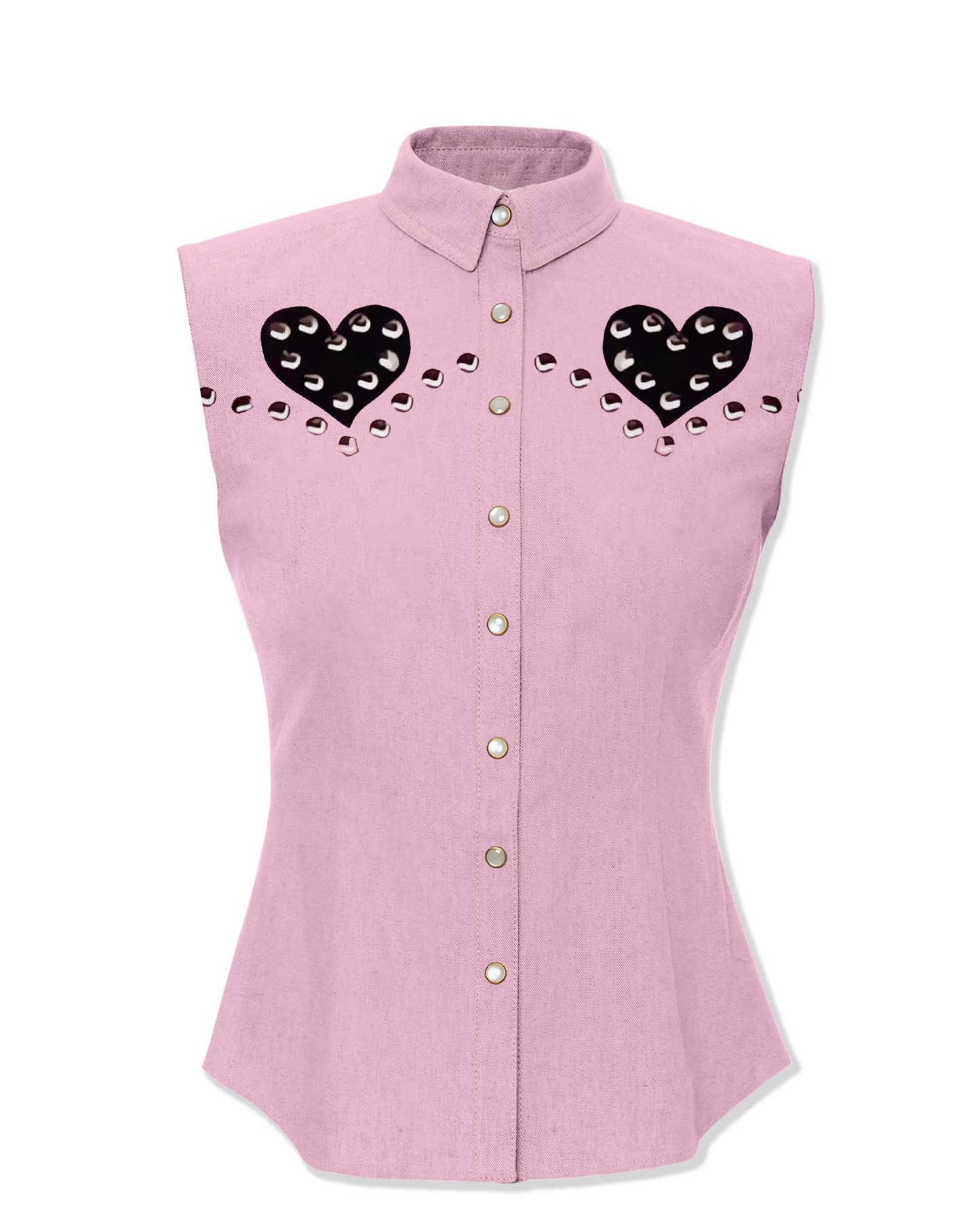 Western Love orange 100% Cotton Sleeveless Shirt