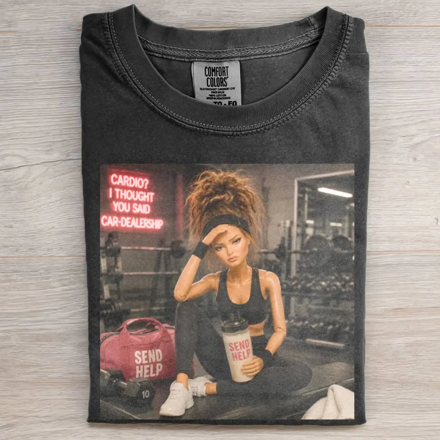 GYM DOLL GIRL FUNNY FACE MEME TEE