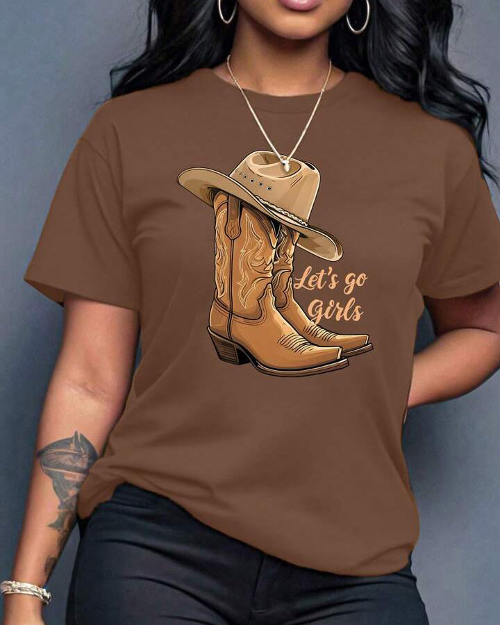 Let's Go 100% Cotton Crew Neck Short Sleeve Tshirt