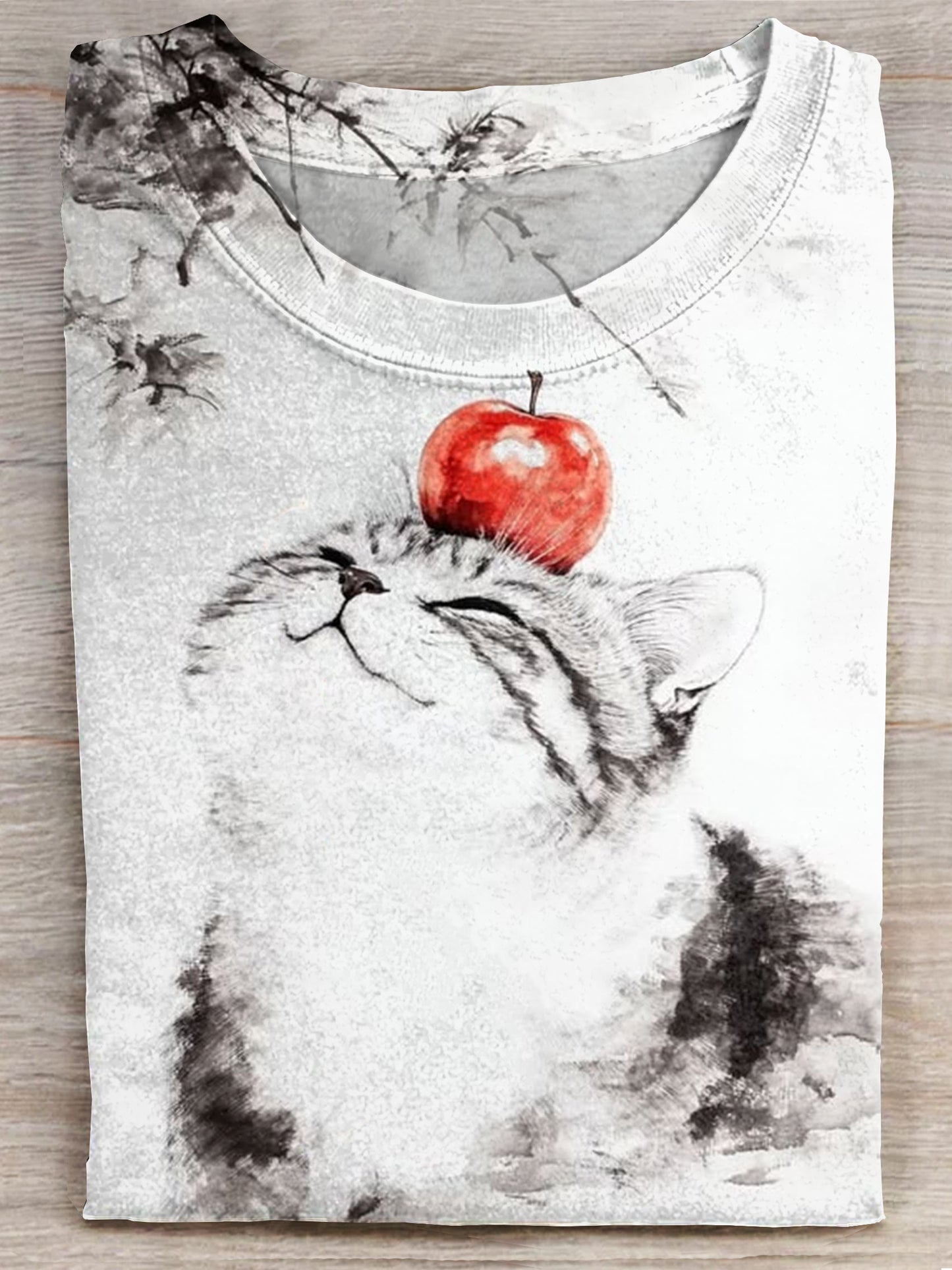 Cute Cat Art Print Casaul Short Sleeve T-shirt