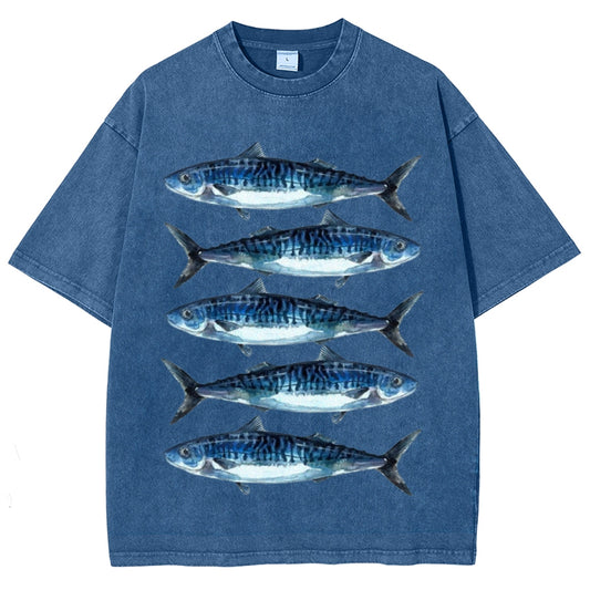 Five Sardines Unisex Vintage Washed Tee
