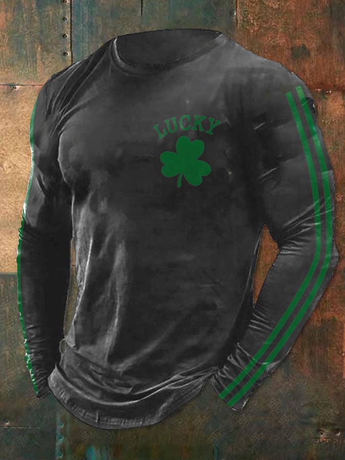 Men's Retro Lucky Saint Patrick'S Day Print T-Shirt