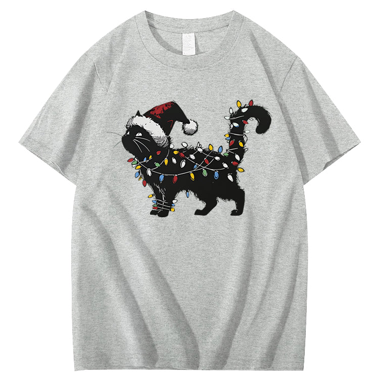 Cute Cat Christmas 100% Cotton T-Shirt