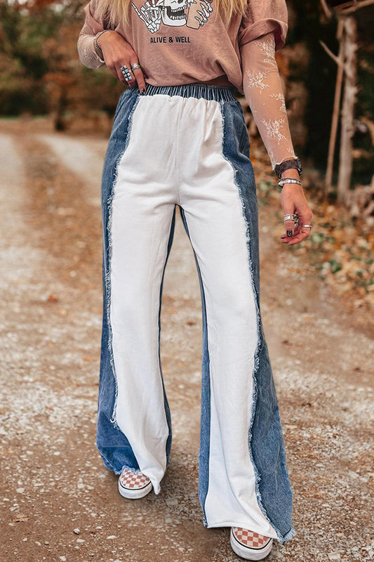 Patchwork Flared Jeans