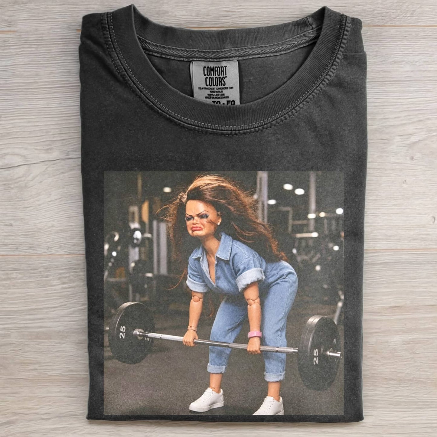 GYM DOLL GIRL FUNNY FACE MEME TEE