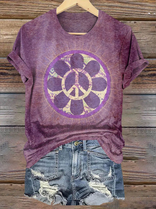 Hippie Graphic Art Print T-Shirt