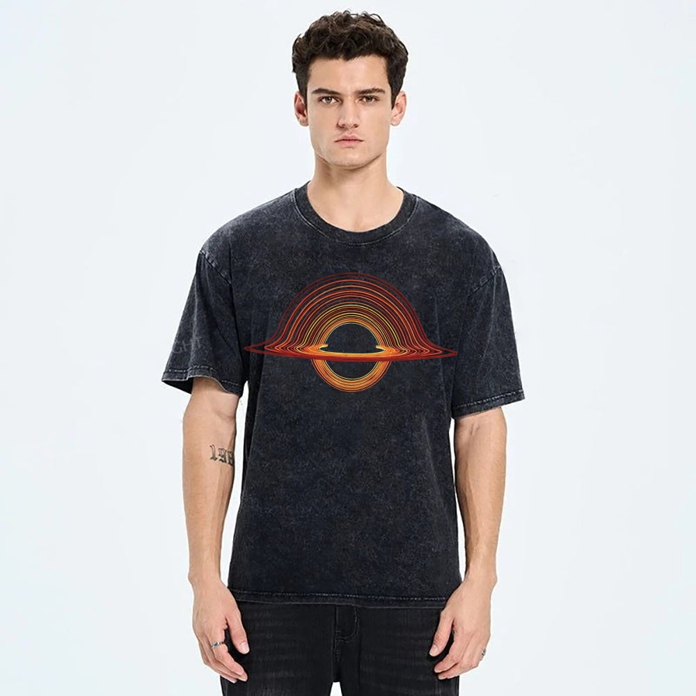 Unisex Planet Aperture Printed Washed Tee