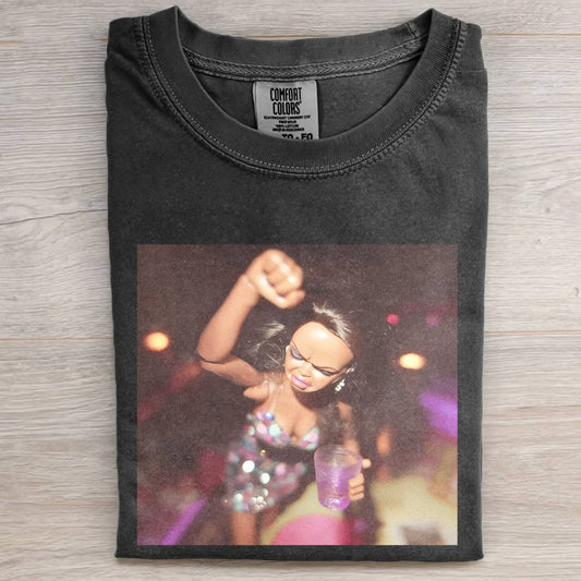 BLACK DOLL FACE PARTY POV TEE