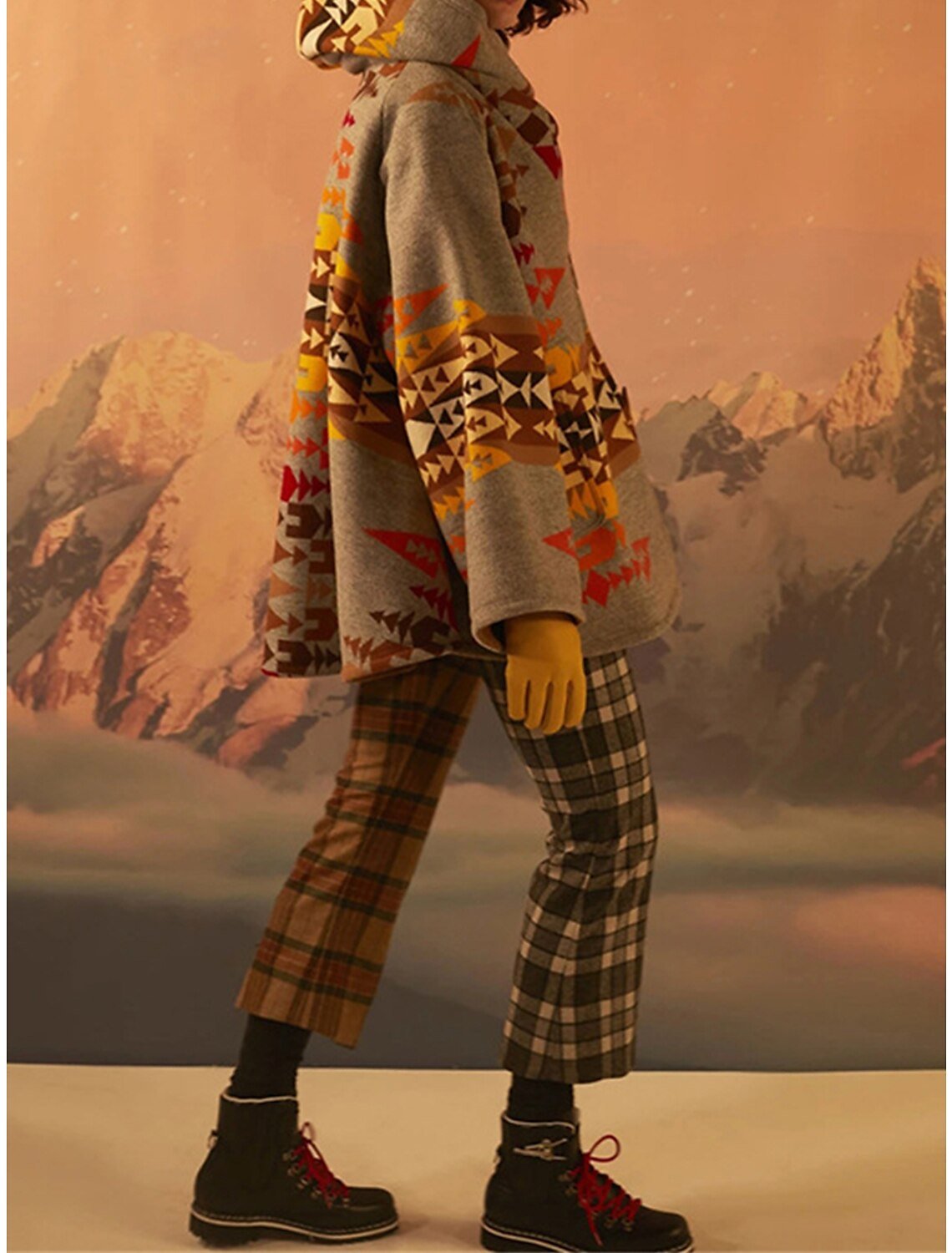 Women's Winter Coat Aztec Print Casual Coat