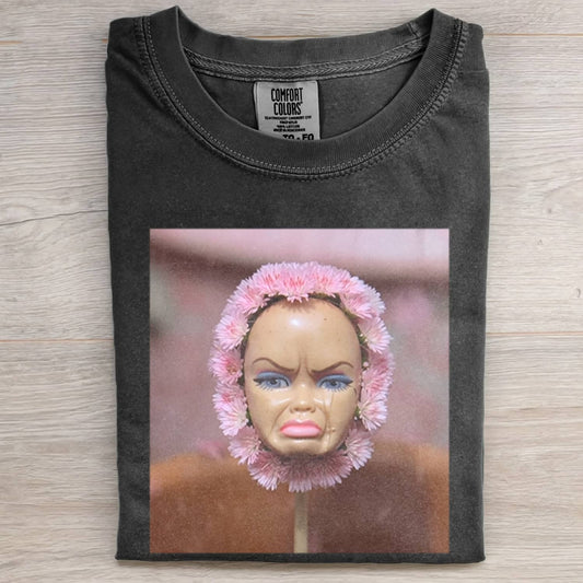 DISGUSTED DOLL FLORAL GIRL FUNNY MEME TEE