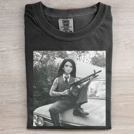 GANGSTER GRIL DOLL FUNNY MEME TEE