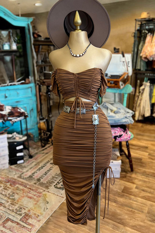 Beautiful pleated Cutout Dress