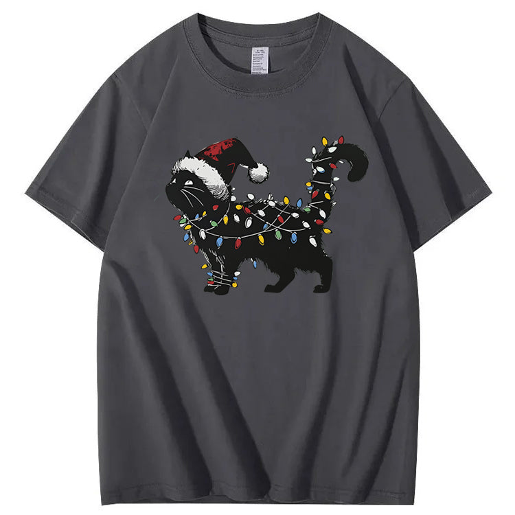 Cute Cat Christmas 100% Cotton T-Shirt
