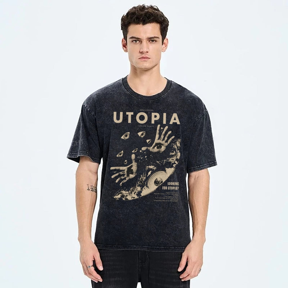 Unisex UTOPIA Printed Washed Tee