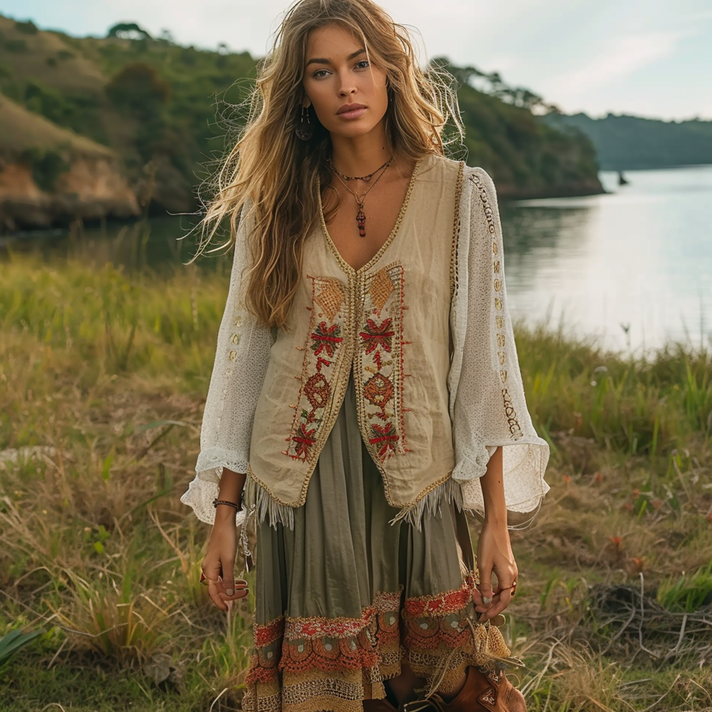 Vacation Ethnic Print Versatile Vest