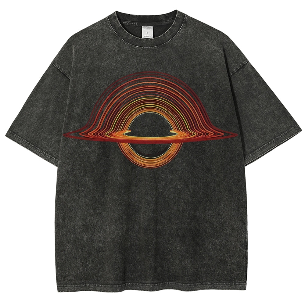 Unisex Planet Aperture Printed Washed Tee