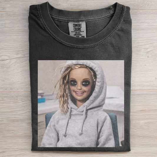 FACE DOLL GIRL FUNNY MEME TEE