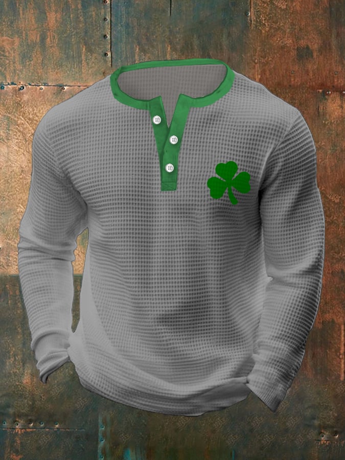 Men's St. Patrick's Day Waffle Henley