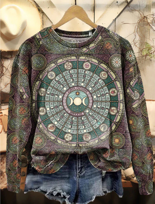 Sun and Moon Circle Art Print Sweatshirt