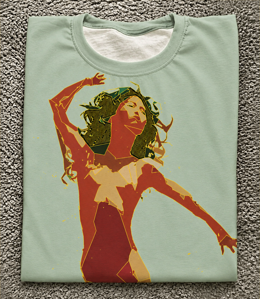 Geometric Dancing Woman Art Graphic Tee