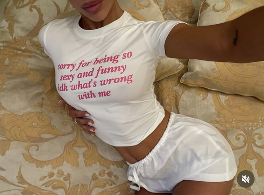 Sorry I'm Sexy Funny Slogan Baby Tee