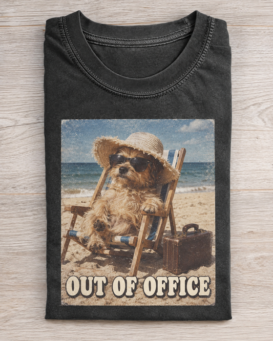 Charcoal Dog Out Of Office Graphic Tee