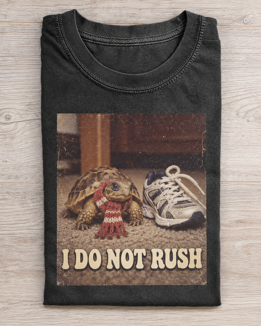 Charcoal Turtle I Do Not Rush Graphic Tee