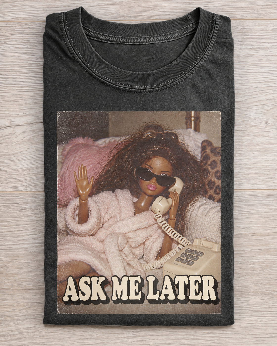 Charcoal Doll Ask Me Later Graphic Tee