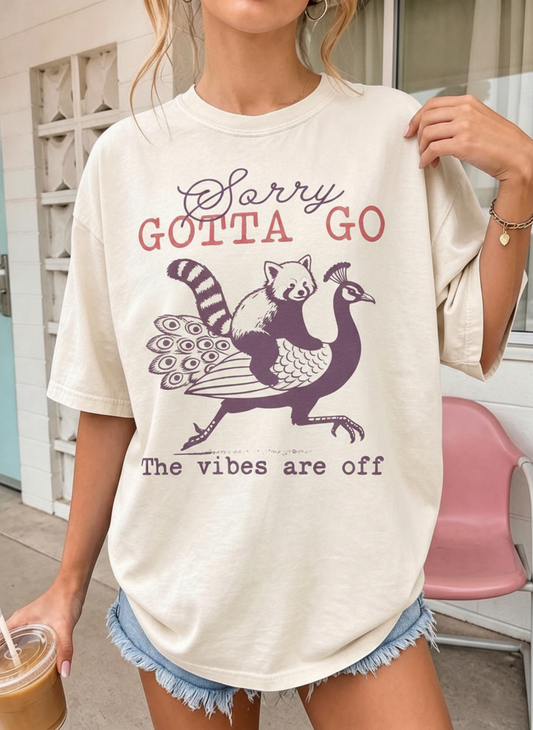 Raccoon Peacock Graphic Oversized Tee
