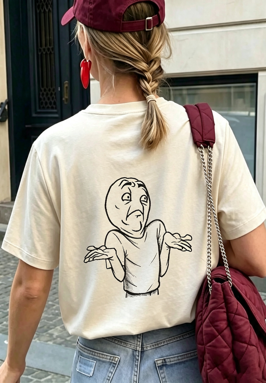 Shrugging Meme Graphic Oversized Tee