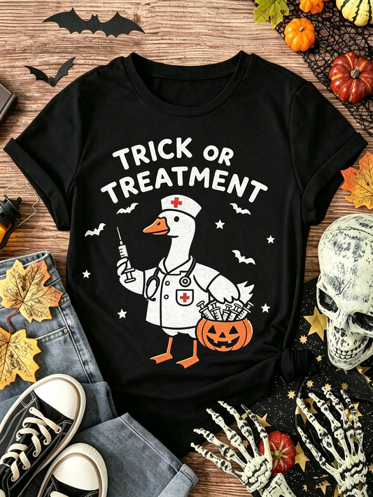 Nurse Goose Trick Or Treatment Graphic Tee